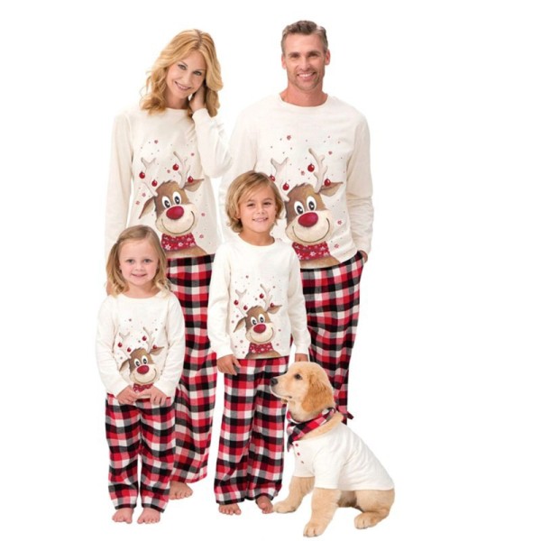 Christmas Moose Printed Parent-Child Pajama Set YLDF-209178-2