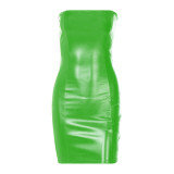 Sexy Wrap Chest Slim PU Leather Mini Dress GPBY-1421