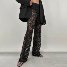 Lace See Through Patchwork Pants GPBY-15116