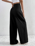 Solid Color Pleated Loose Wide Leg Pants GYSQ-ZPDH0430
