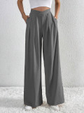 Solid Color Pleated Loose Wide Leg Pants GYSQ-ZPDH0430