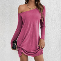 Loose Solid Logn Sleeve Casual Dress GYSQ-CDCJ3120
