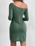 Loose Solid Logn Sleeve Casual Dress GYSQ-CDCJ3120