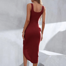 Sleeveless Square Neck Irregular Dress GYSQ-CDCC2020