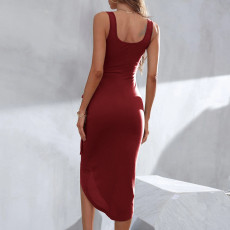 Sleeveless Square Neck Irregular Dress GYSQ-CDCC2020