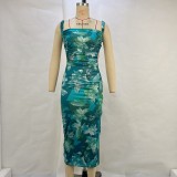 Printed Backless Slim Bandage Dress GPBY-13235