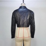 Long Sleeve PU Leather Short Jackets GPBY-13358