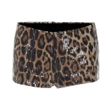 Pre Order: About 7 work days shipping Leopard Print Sequin Short YUEM-230295