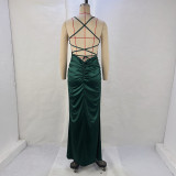 Sexy Sling Tie Up Backless Maxi Dress GPBY-14721