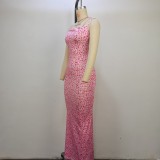 Sexy Backless Floral Print Sling Maxi Dress  GPBY-22018