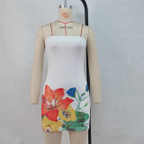 Sexy Print Tube Tops Mini Dress GPBY-15569