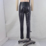 Fashion High Waist PU Leather Pants GPBY-15131
