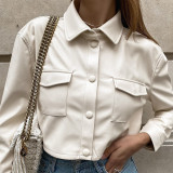 Long Sleeve PU Leather Short Jackets GPBY-13358