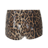Pre Order: About 7 work days shipping Leopard Print Sequin Short YUEM-230295