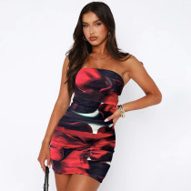 Tube Tops Print Slim Mini Dress GPBY-15311