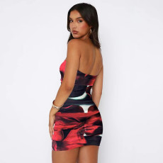 Tube Tops Print Slim Mini Dress GPBY-15311