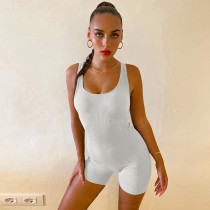 Solid Color Sleeveless Backless Romper GPBY-14469