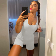 Solid Color Sleeveless Backless Romper GPBY-14469