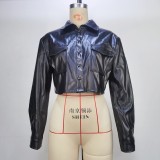 Long Sleeve PU Leather Short Jackets GPBY-13358