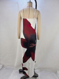 Sexy Print Sling Split Maxi Dress GPBY-15416