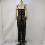 One Neck See Through Lace Slign Maxi Dress GPBY-15148