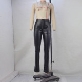 Fashion High Waist PU Leather Pants GPBY-15131