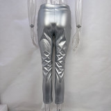 Fashion High Waist PU Leather Pants GPBY-15131
