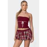 Plaid Print Bottomed Pod Culottes ASL-6769
