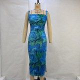 Printed Backless Slim Bandage Dress GPBY-13235