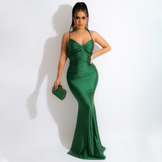 Sexy Sling Tie Up Backless Maxi Dress GPBY-14721