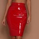 Glossy PU Leather Slim Half Body Skirt GPBY-2175