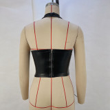 PU Leather Sexy Halterneck Bandage Dress GPBY-15123