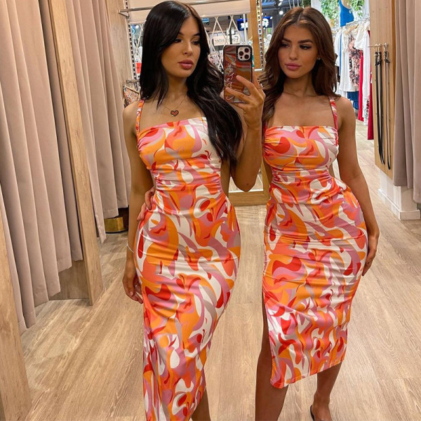 Printed Backless Slim Bandage Dress GPBY-13235