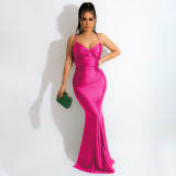 Sexy Sling Tie Up Backless Maxi Dress GPBY-14721