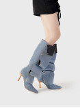 Fashion Stacked Heeled Long Boots GXSJ-128-1