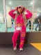 Hooded Thickened Print Long Sleeve Pant Suit GMJL-XH0008