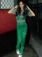 Print Short Sleeve Casual Pants Suit GMJL-XH201