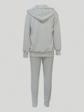 Long Sleeve Zipper Hooded Sweatshirt Pants Sport Suit MIL-096