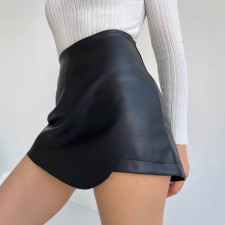 High Waist PU Leather Short GPBY-16558