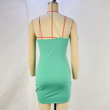 Solid Color Sexy Sling Mini Dress GPBY-22014