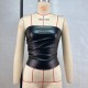 Fashion Solid PU Leather Wrap Chest Tops GPBY-16779