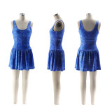 Tie Dye Print Sling Splicing Mini Dress BMF-TW463