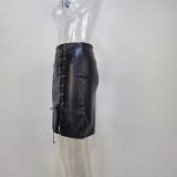 Fashion PU Leather Bandage Skirt GPBY-2177