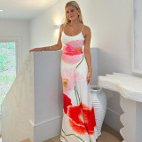 Sexy Print Sling Maxi Dress GPBY-15119