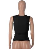 Solid Color Tight U Neck Tops MZ-2840