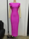 Solid Color Sleeveless Backless Bodycon Dress GPBY-13364