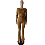 Solid Color Tight Long Sleeve Pants Suit(With Headscarf) MEM-88614