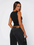 Solid Color Tight U Neck Tops MZ-2840