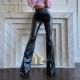 Fashion PU Leather Glossy Flared Pants GPBY-14741