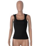 Solid Color Tight U Neck Tops MZ-2840